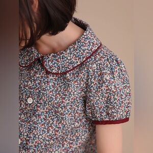 NWT floral peter pan collar short sleeves shirt Zara bonton style